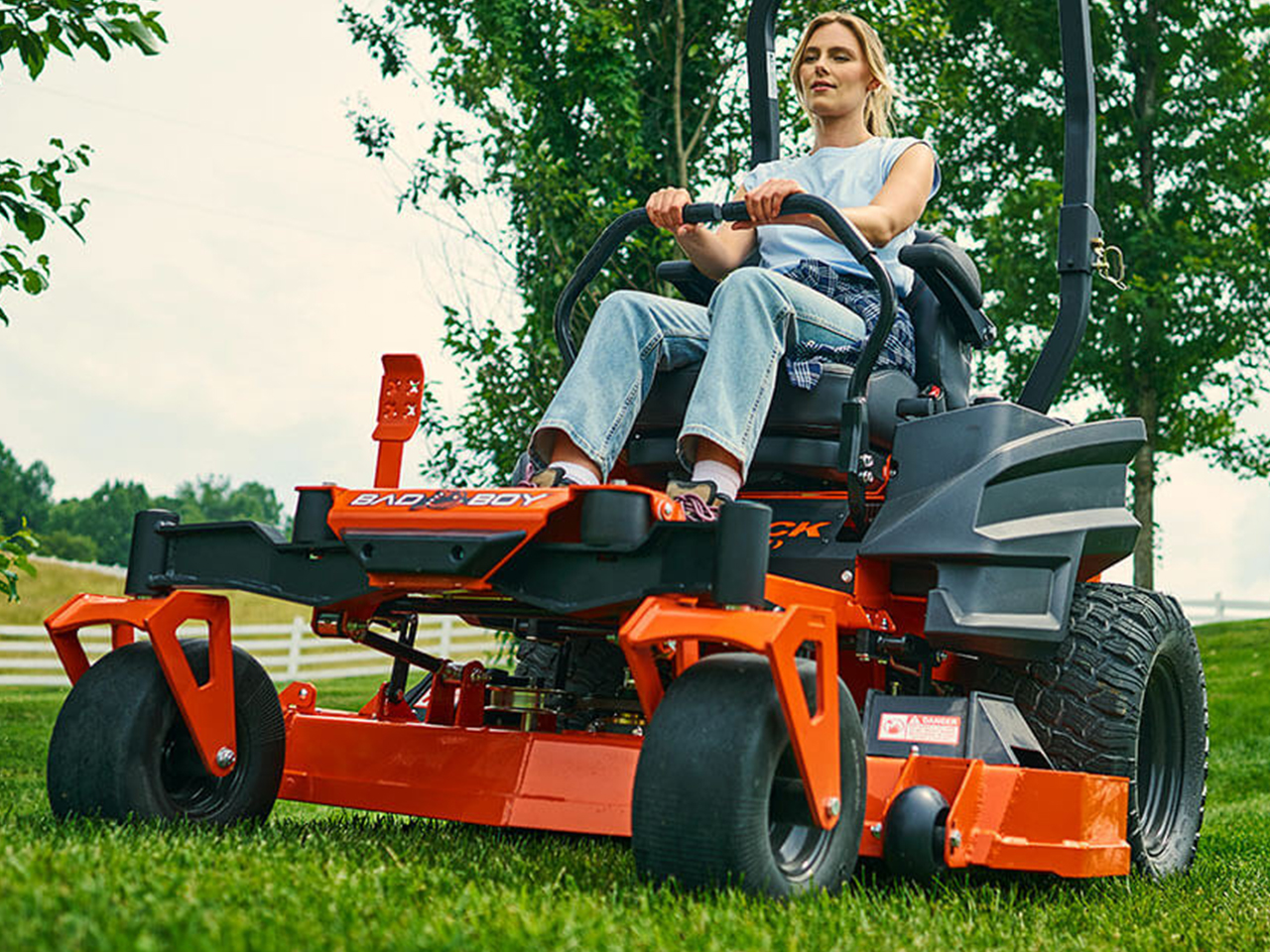 Bad Boy Maverick HD 54" Kawasaki 726cc 23.5HP FX730 Lawn Mower w/Side Discharge Bad Boy Trailer MAVHDKA23.5HP54