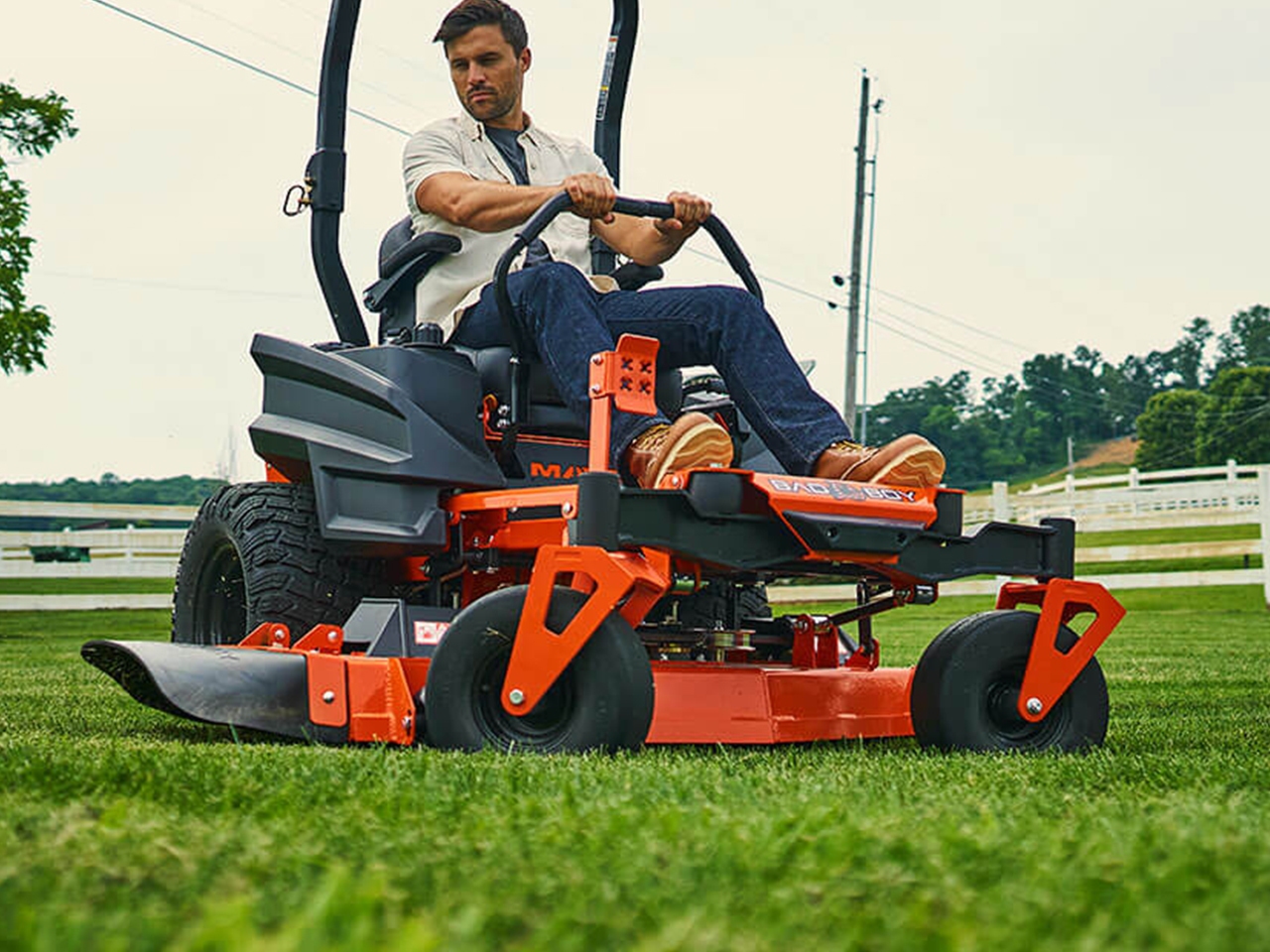 Bad Boy Maverick HD 54" Kawasaki 726cc 23.5HP FX730 Lawn Mower w/Side Discharge Bad Boy Trailer MAVHDKA23.5HP54