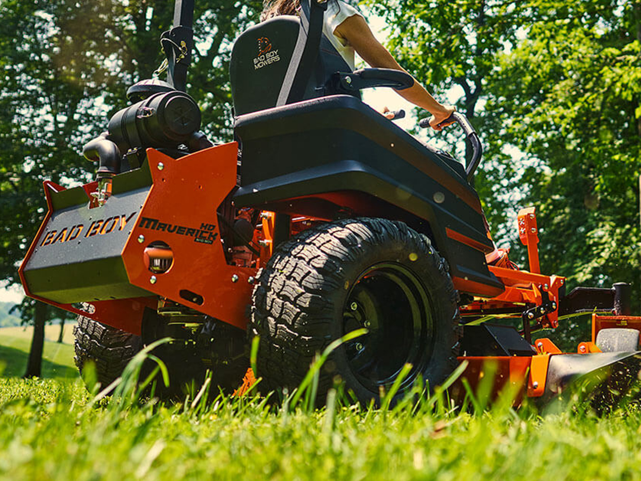 Bad Boy Maverick HD 54" Kawasaki 726cc 23.5HP FX730 Lawn Mower w/Side Discharge Bad Boy Trailer MAVHDKA23.5HP54
