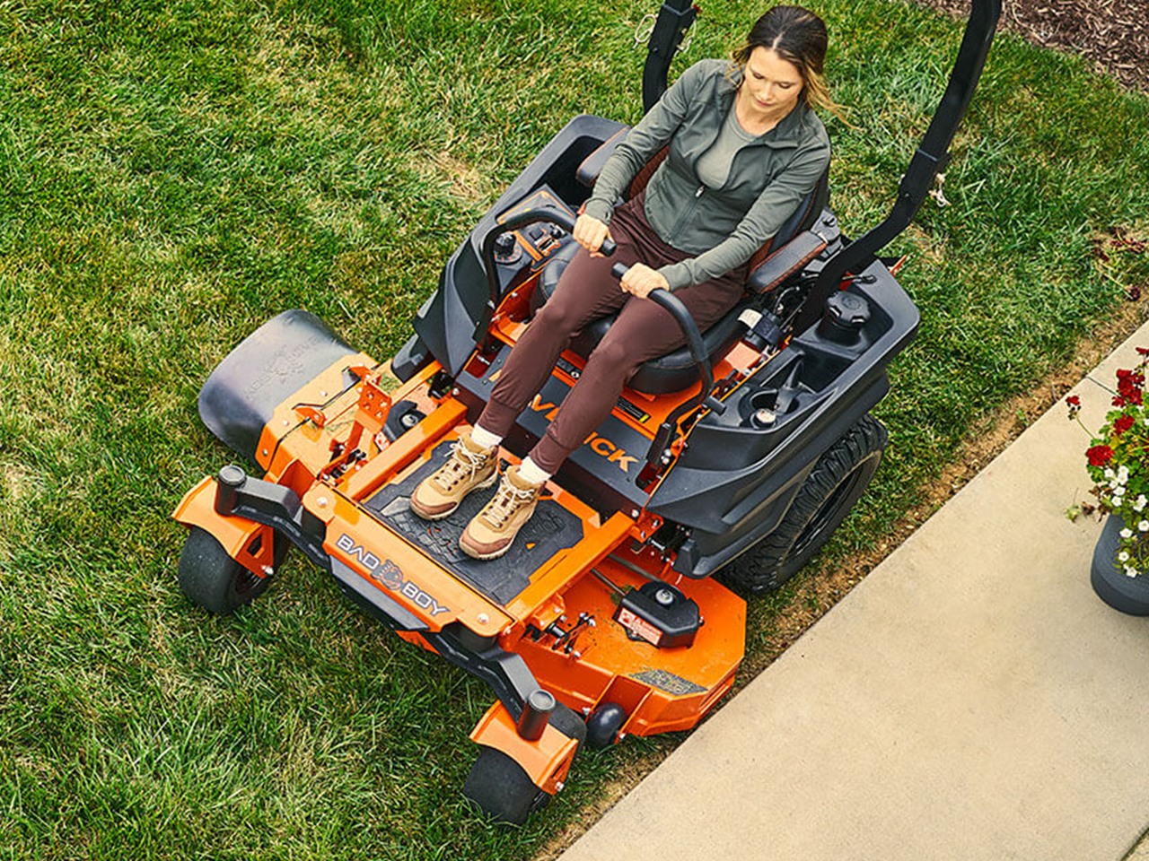 Bad Boy Maverick 54" Kawasaki 726cc 24HP FS730 Lawn Mower w/Side Discharge Bad Boy Trailer MAVKA24HP54
