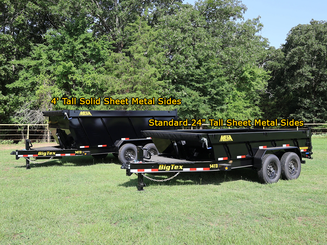 Big Tex 7x14 14K Telescopic Dump High Sides Trailer 14TD Big Tex Trailer 14TD-14C4A-BK
