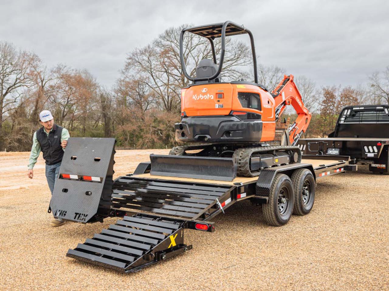 Big Tex 7x20  16K  I-Beam Equipment Trailer with Mega Ramps 16EH Big Tex Trailer 16EH-20D3A-MRBK