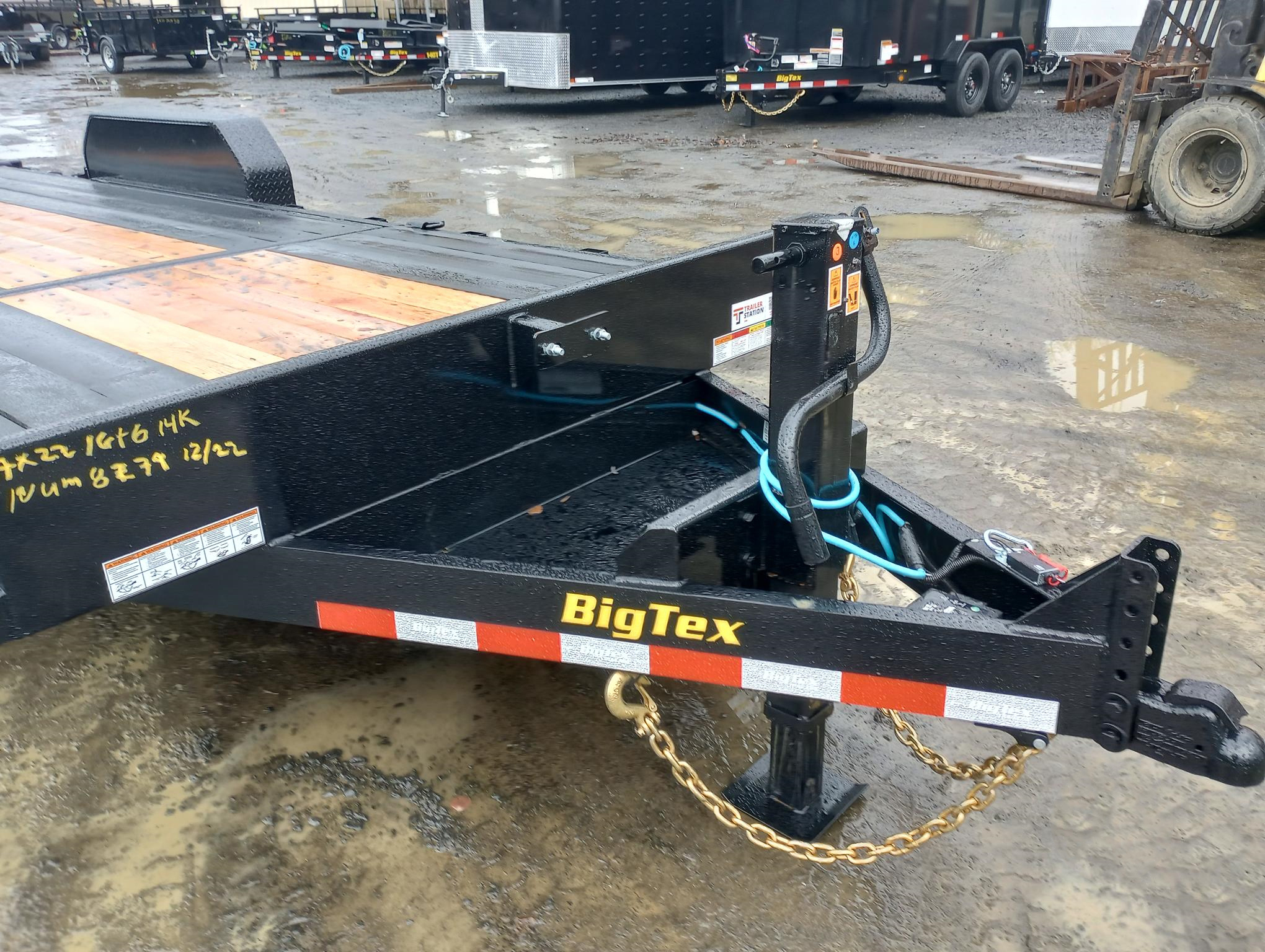 Big Tex 7x22  14K  16/6  Split Deck Tilt Equipment Trailer 14TL-22  Blackwood Outer Boards Big Tex Trailer 14TL-22BK BOB