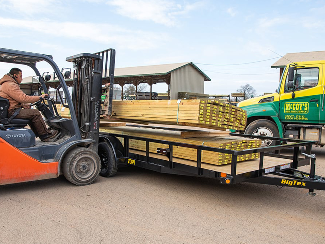 Big Tex 7 x 14 7K Tandem Axle Pipe Top Utility Trailer 70PI Big Tex Trailer 70PI-14XBK4RG2B