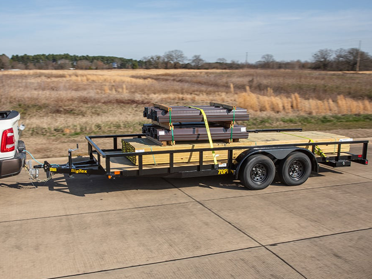 Big Tex 7 x 14 7K Tandem Axle Pipe Top Utility Trailer 70PI Big Tex Trailer 70PI-14XBK4RG2B