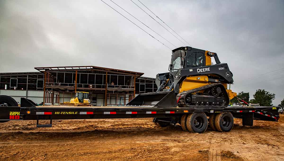 Big Tex 22 PH 20+5  20K Mega Ramp Pintle Hook Flatbed Trailer 22PH Big Tex Trailer 22PH 20BK+5MR