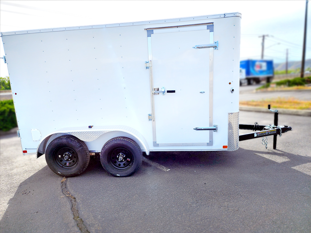 Carry-On 6 x 12  7K Radius Front Flat Roof Tandem Axle Cargo Trailer with Ramps Carry-On Trailer 6X12CGRCM7K