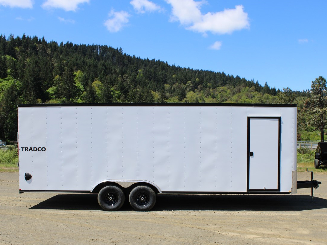 Criterion 8x20 Cargo Trailer - 10K, V-Nose, Flat Top, Beavertail, Ramp Door, Side Door - Tradco TradCo Criterion Trailer CT820D5EU-84-16-BR-VN