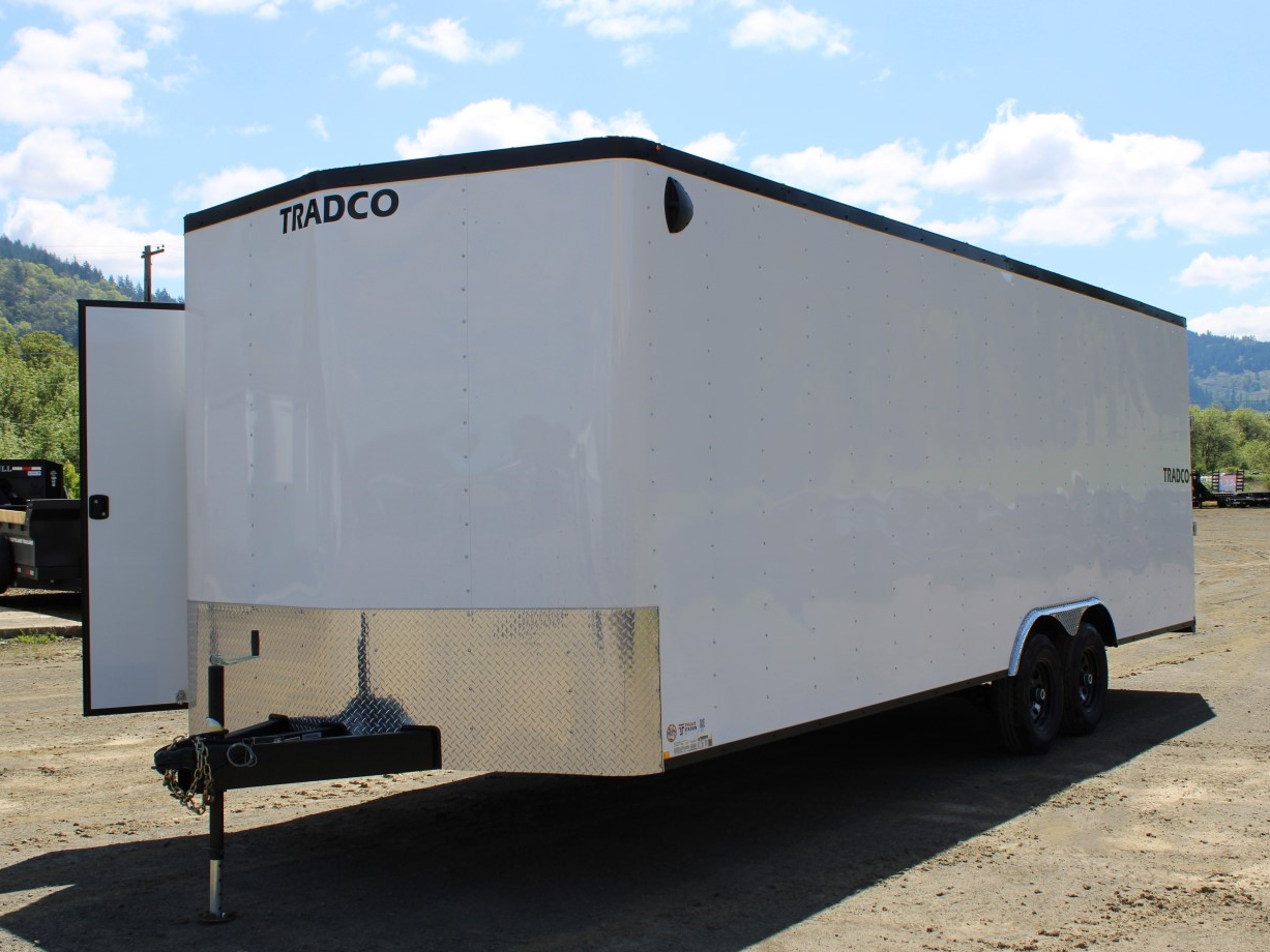 Criterion 8x20 Cargo Trailer - 10K, V-Nose, Flat Top, Beavertail, Ramp Door, Side Door - Tradco TradCo Criterion Trailer CT820D5EU-84-16-BR-VN