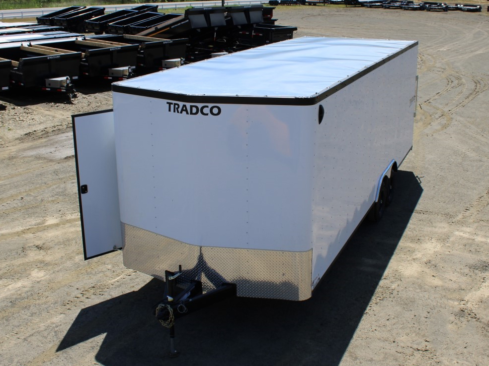 Criterion 8x20 Cargo Trailer - 10K, V-Nose, Flat Top, Beavertail, Ramp Door, Side Door - Tradco TradCo Criterion Trailer CT820D5EU-84-16-BR-VN