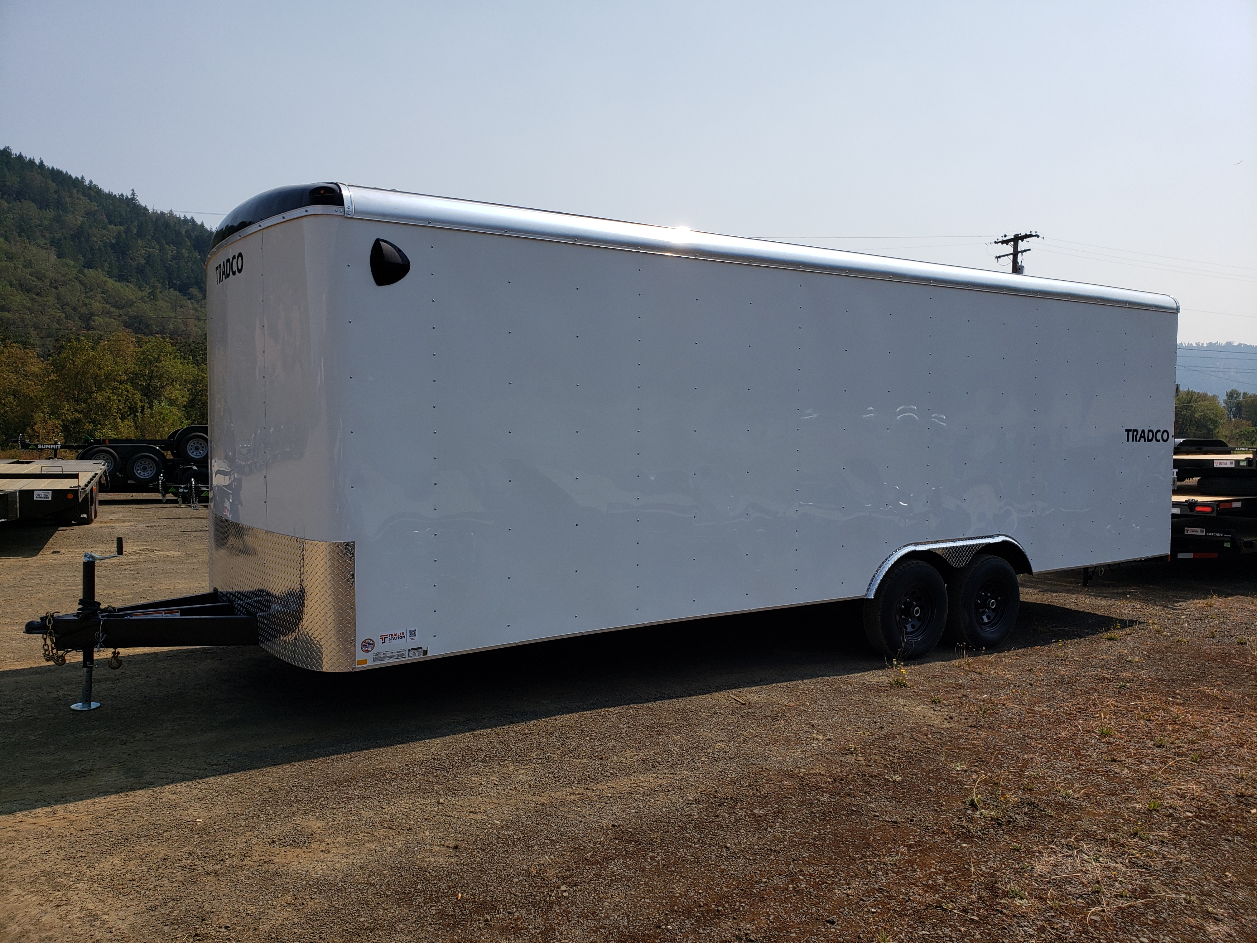 Criterion 8x20 Cargo Trailer - 10K, V-Nose, Flat Top, Beavertail, Ramp Door, Side Door - Tradco TradCo Criterion Trailer CT820D5EU-84-16-BR-VN