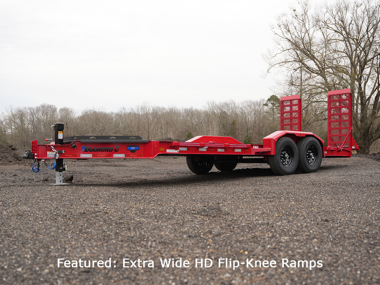Diamond C 7 x 20 14K Max Ramps Equipment Trailer w/Side Steps LPX Diamond C Trailer LPX207-L20X82-D36MSS