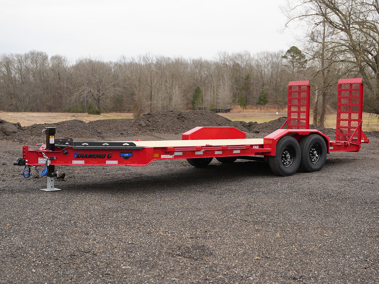 Diamond C 7 x 20 14K Equipment Trailer w/Side Step LPX Diamond C Trailer LPX207-L20X82-SS