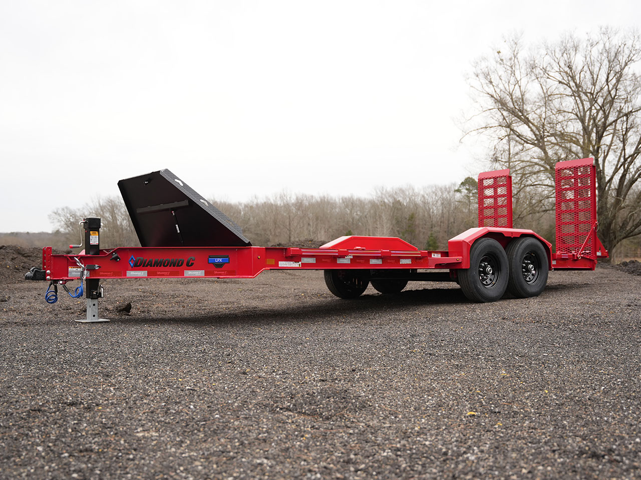 Diamond C 7 x 20 14K Equipment Trailer w/Side Step LPX Diamond C Trailer LPX207-L20X82-SS