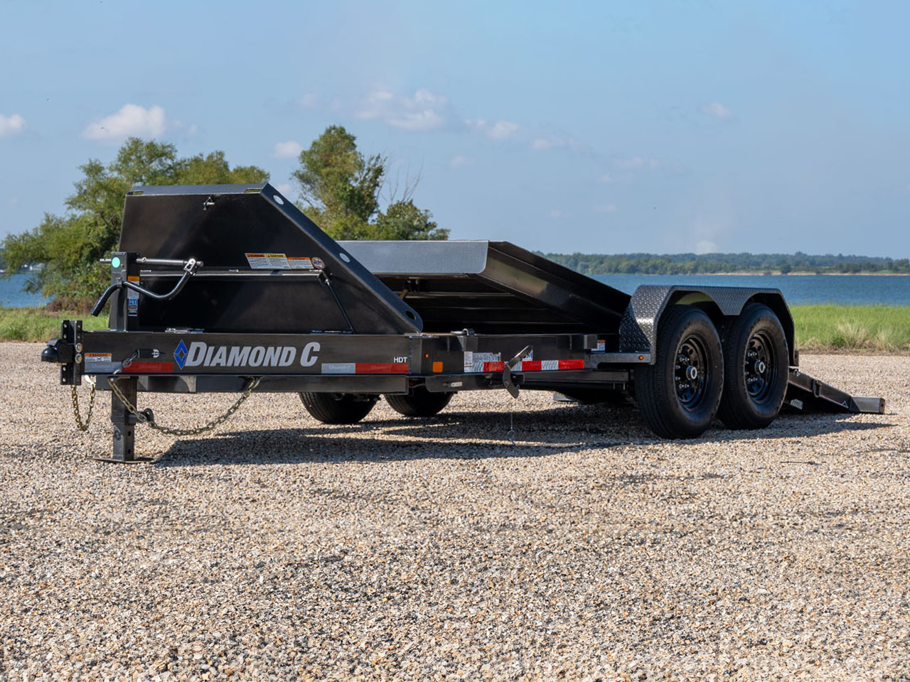 Diamond C 6 x 24 18K Equipment Tilt Trailer w/Spare Tire HDT Diamond C Trailer HDT208-L24X80-ST