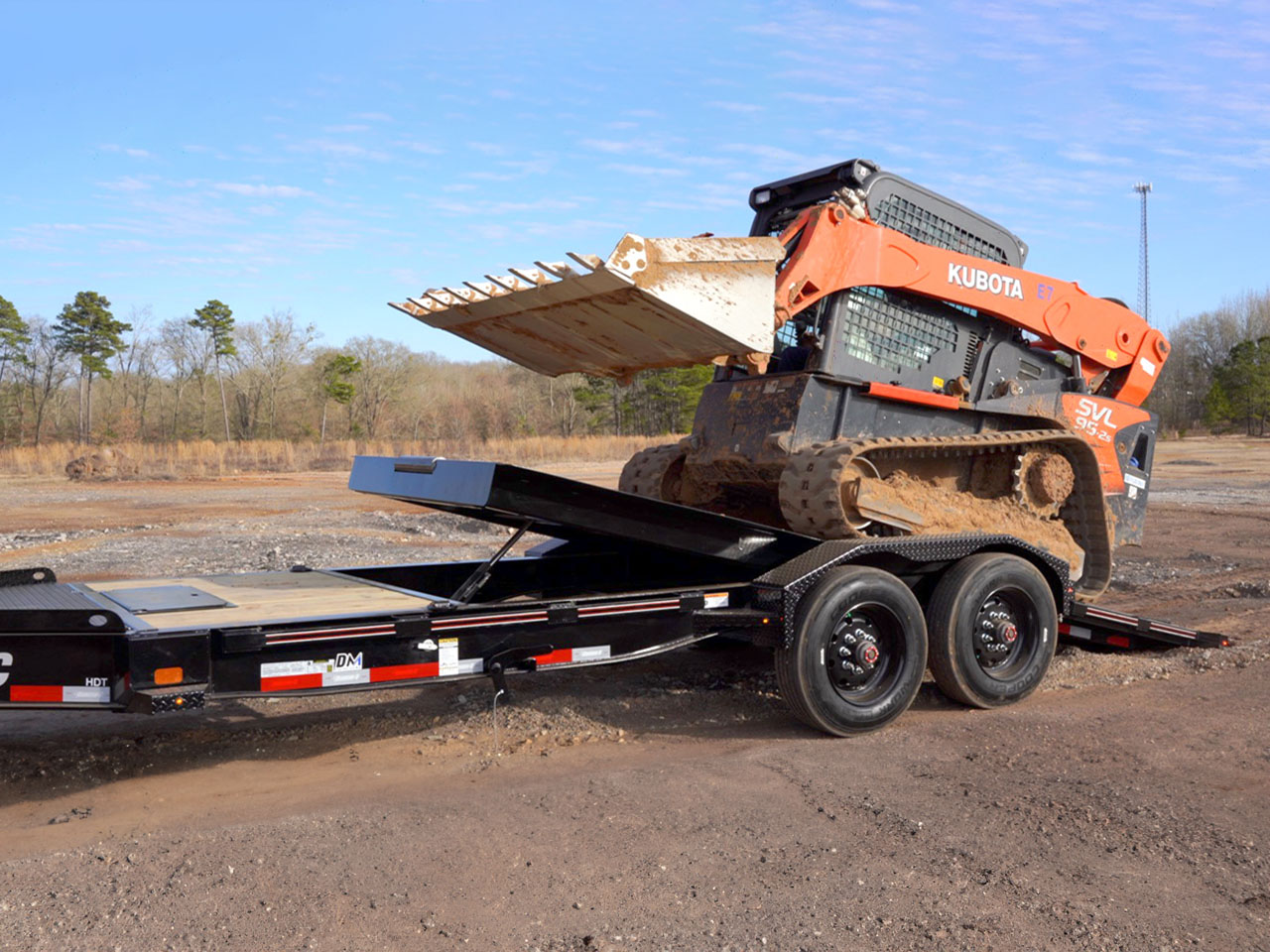 Diamond C 6 x 24 18K Equipment Tilt Trailer w/Spare Tire HDT Diamond C Trailer HDT208-L24X80-ST