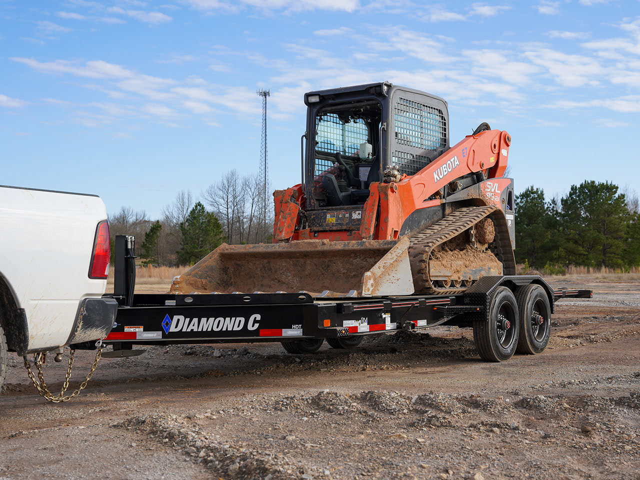 Diamond C 6 x 24 18K Equipment Tilt Trailer w/Spare Tire HDT Diamond C Trailer HDT208-L24X80-ST