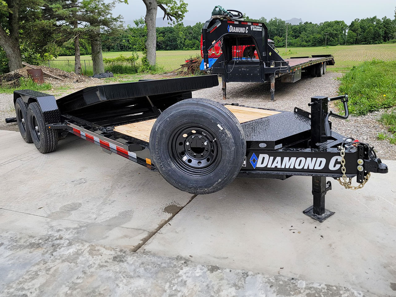 Diamond C 6 x 24 18K Equipment Tilt Trailer w/Spare Tire HDT Diamond C Trailer HDT208-L24X80-ST
