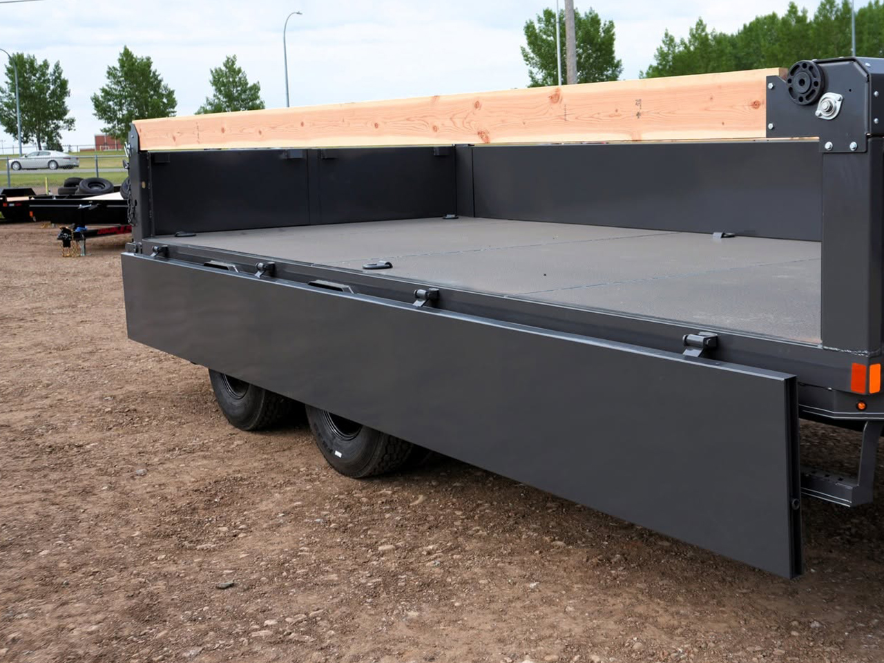 Double A 7x14 14K Low Profile Dump Trailer Excel Series 3-Way Spreader Gate Double A Trailer ELP147-14-SG3