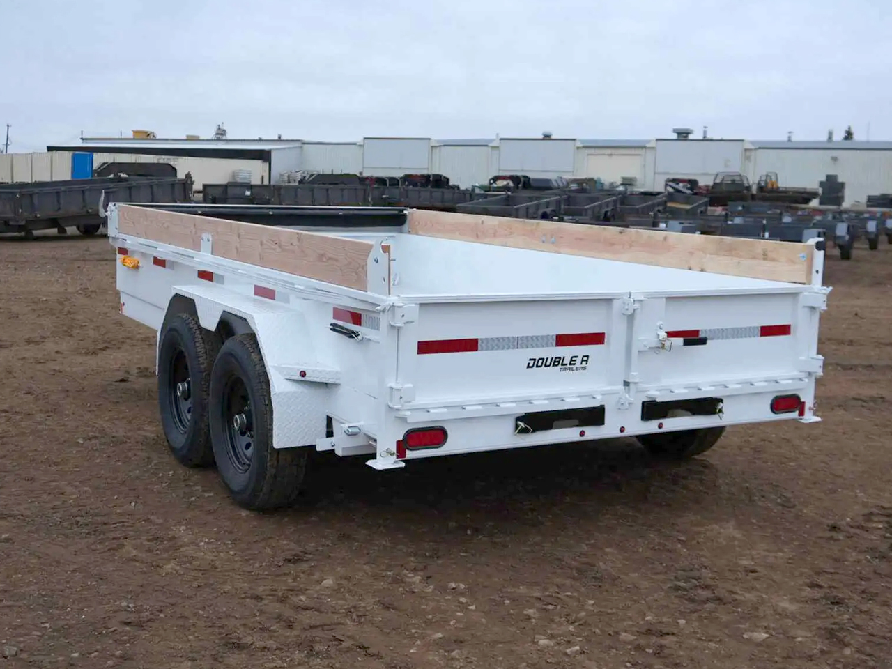 Double A 7x14 14K Low Profile Dump Trailer Excel Series 3-Way Spreader Gate Double A Trailer ELP147-14-SG3