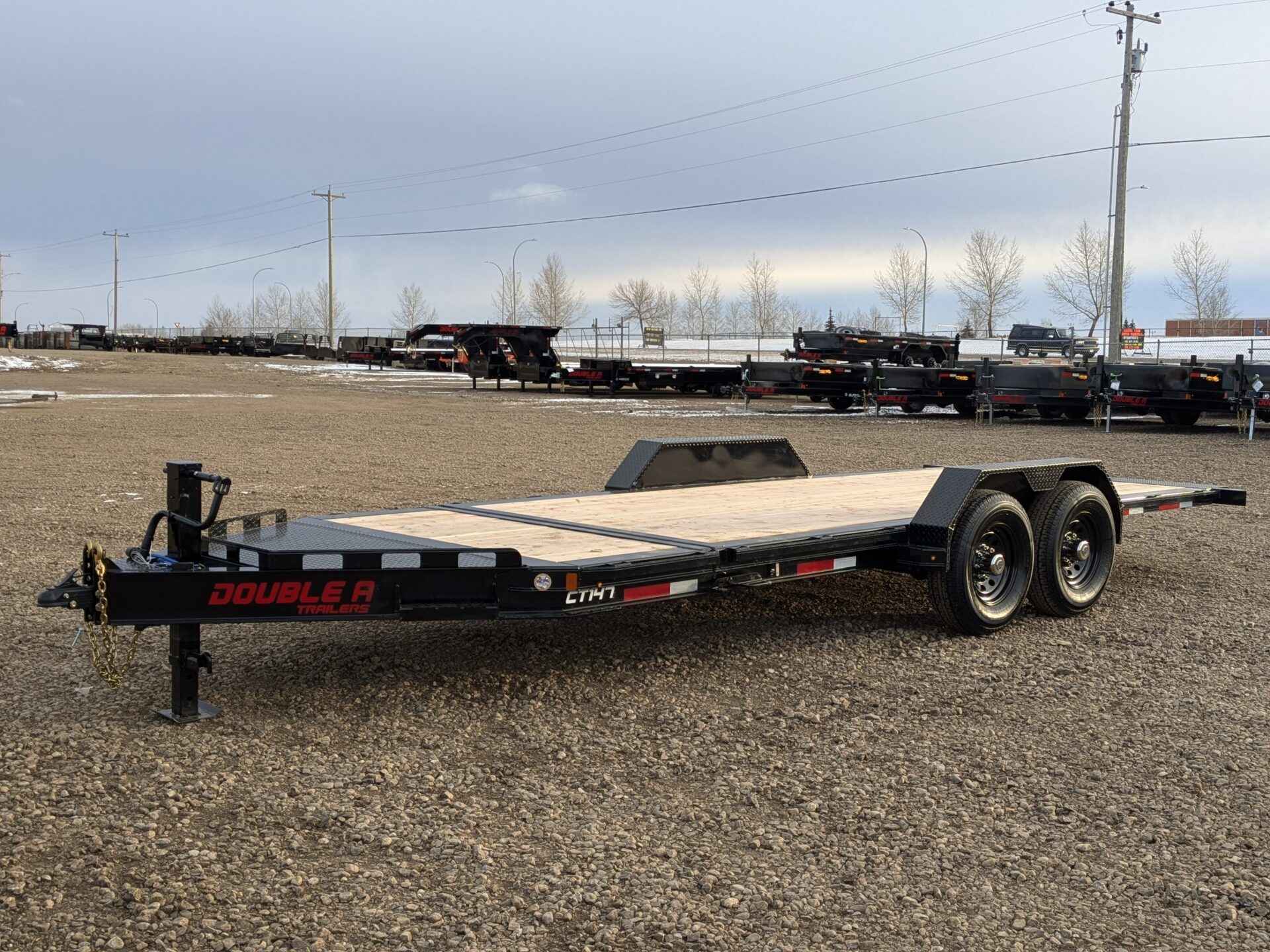Double A 7x22 15.4K Power 16/6 Split Tilt Equipment Trailer Double A Trailer CT147-22