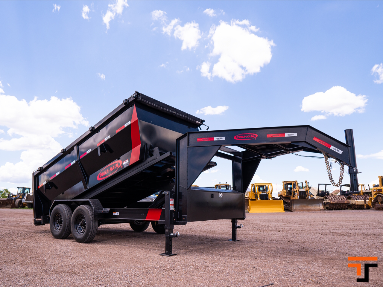 Dura Haul 7 x 14  14K Gooseneck Roll On - Roll Off Dumpster Trailer Dura Haul Trailer GN-7X14-RolAF-HS-SC-7K