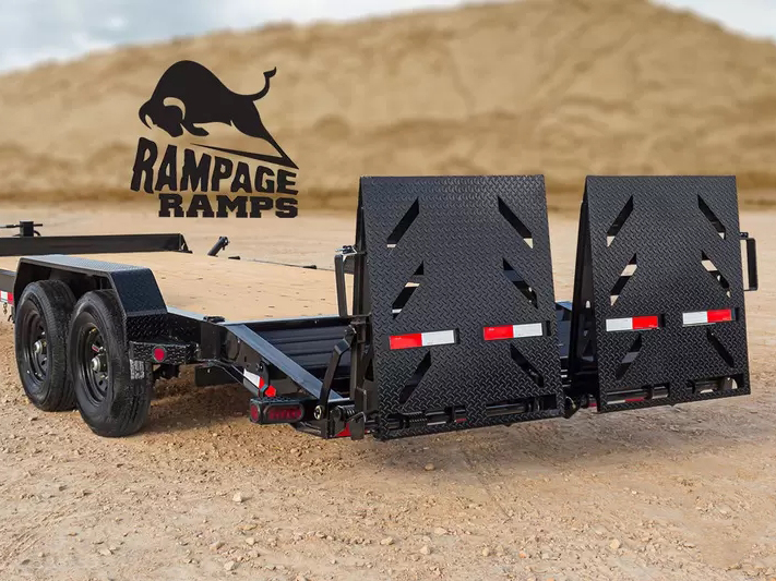 Iron Bull 7x22  14K  Equipment Trailer - 8" I-Beam - EWB - Rampage Ramps Iron Bull Trailer EWB8322072 D07