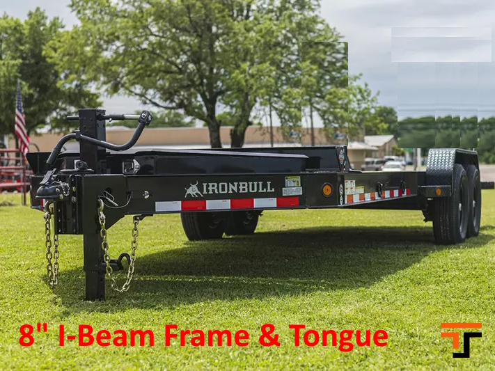 Iron Bull 7x22  14K  Equipment Trailer - 8" I-Beam - EWB - Rampage Ramps Iron Bull Trailer EWB8322072 D07