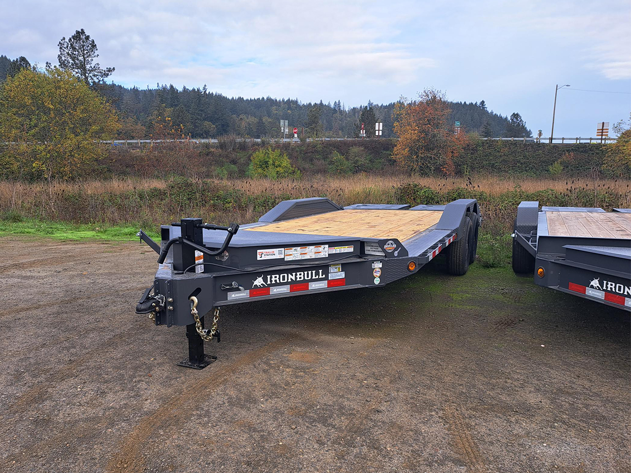 Iron Bull 8.5x20  14K Deckover Equipment Trailer - 8" I-Beam - EWB - Rampage Ramps Iron Bull Trailer EWB0220072 ES2 D05 GRY