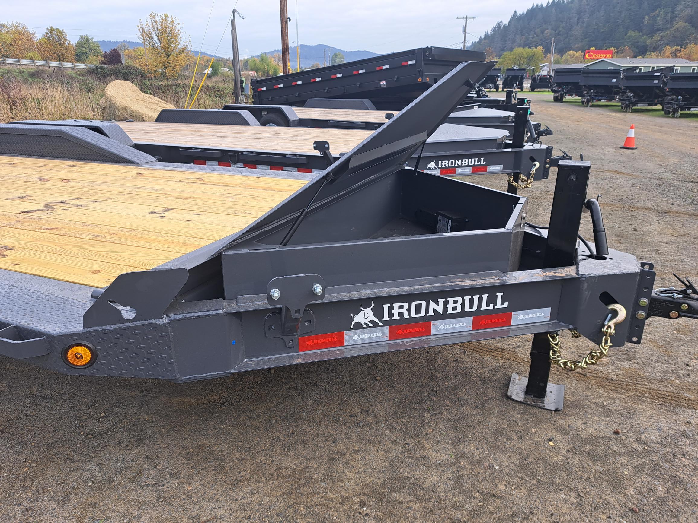 Iron Bull 8.5x20  14K Deckover Equipment Trailer - 8" I-Beam - EWB - Rampage Ramps Iron Bull Trailer EWB0220072 ES2 D05 GRY