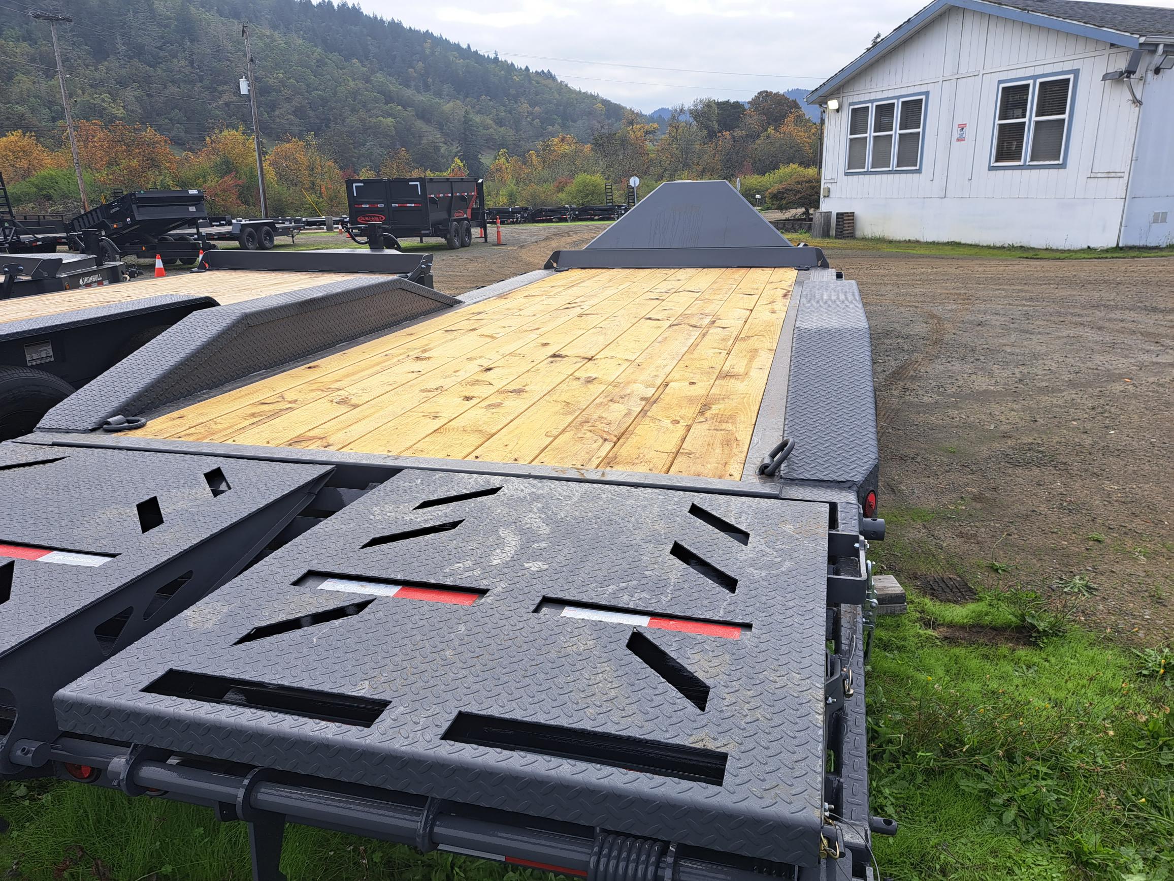 Iron Bull 8.5x20  14K Deckover Equipment Trailer - 8" I-Beam - EWB - Rampage Ramps Iron Bull Trailer EWB0220072 ES2 D05 GRY