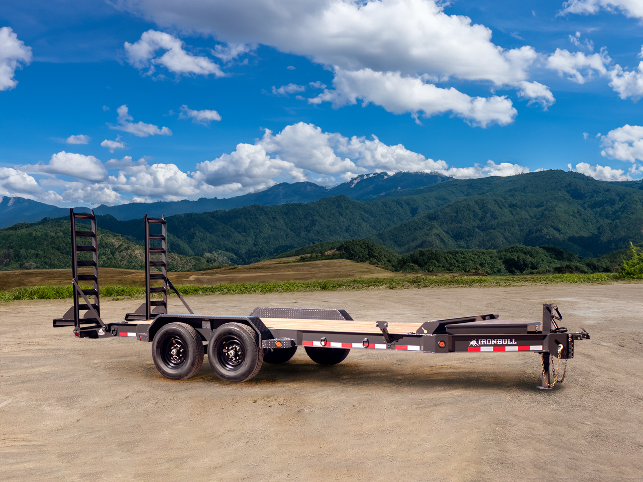 Iron Bull 8.5x20  14K Deckover Equipment Trailer - 8" I-Beam - EWB - Slide in Ramps Iron Bull Trailer EWB0220072 ES2 D06 GRY