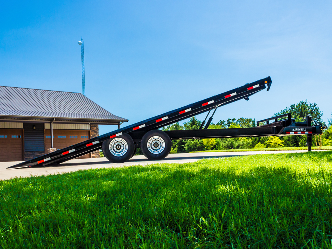 Iron Bull 8.5 x 24  14K  Power Tilt Equipment Trailer - 8" I-Beam - TDP Iron Bull Trailer TDP0224072