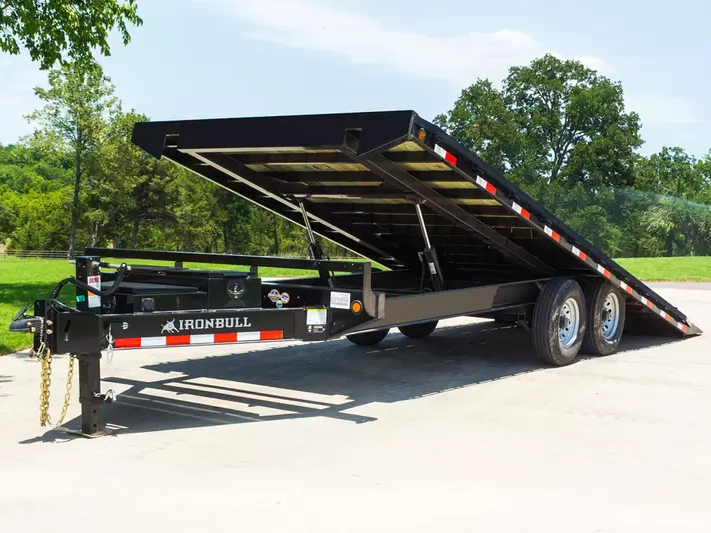 Iron Bull 8.5 x 26  14K  Power  Tilt Equipment Trailer - 8" I-Beam - TDP Iron Bull Trailer TDP0226072