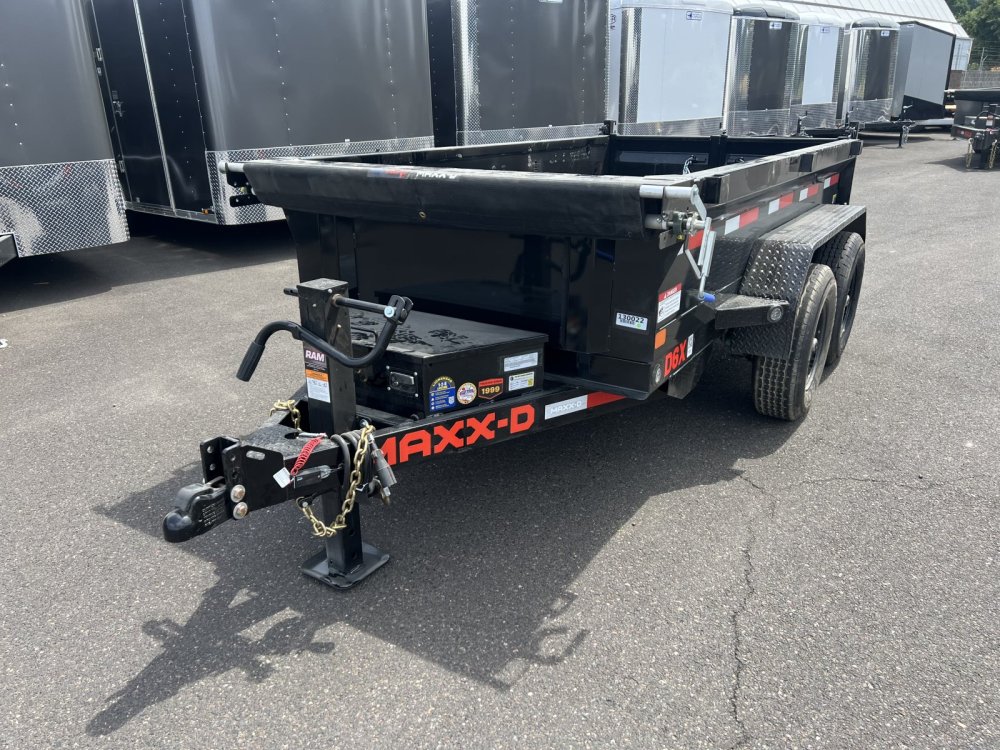 MAXX-D 5x10 10K D6X Scissor Lift Dump Trailer 18" Solid Sides MAXX-D Trailer D6X-5X10-10K-18