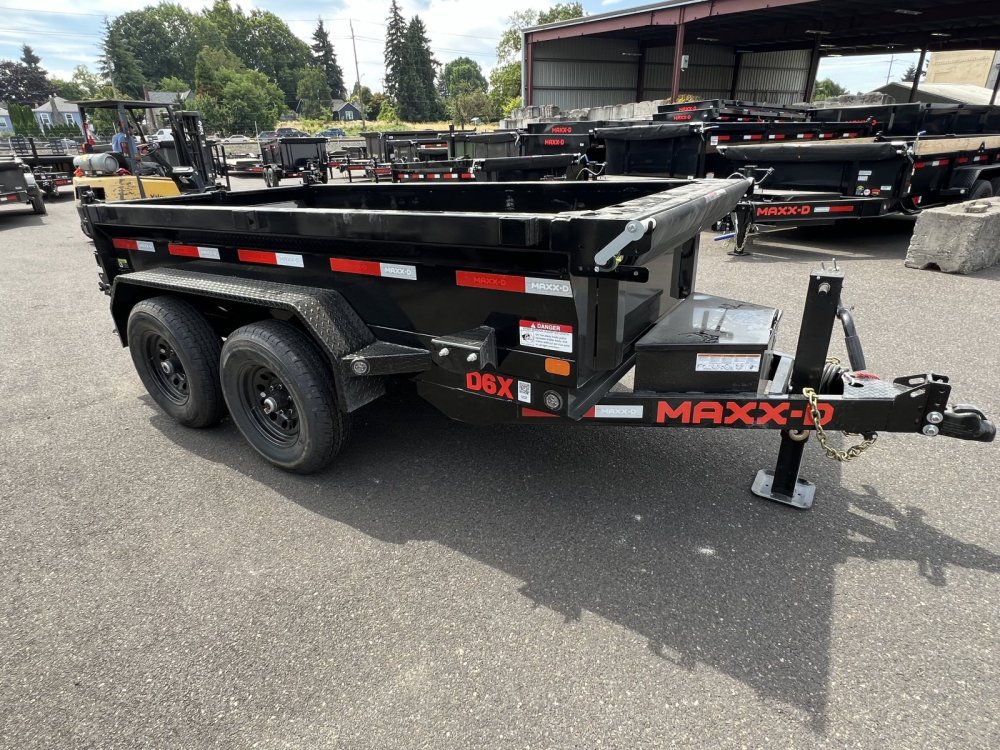 MAXX-D 5x10 10K D6X Scissor Lift Dump Trailer 18" Solid Sides MAXX-D Trailer D6X-5X10-10K-18