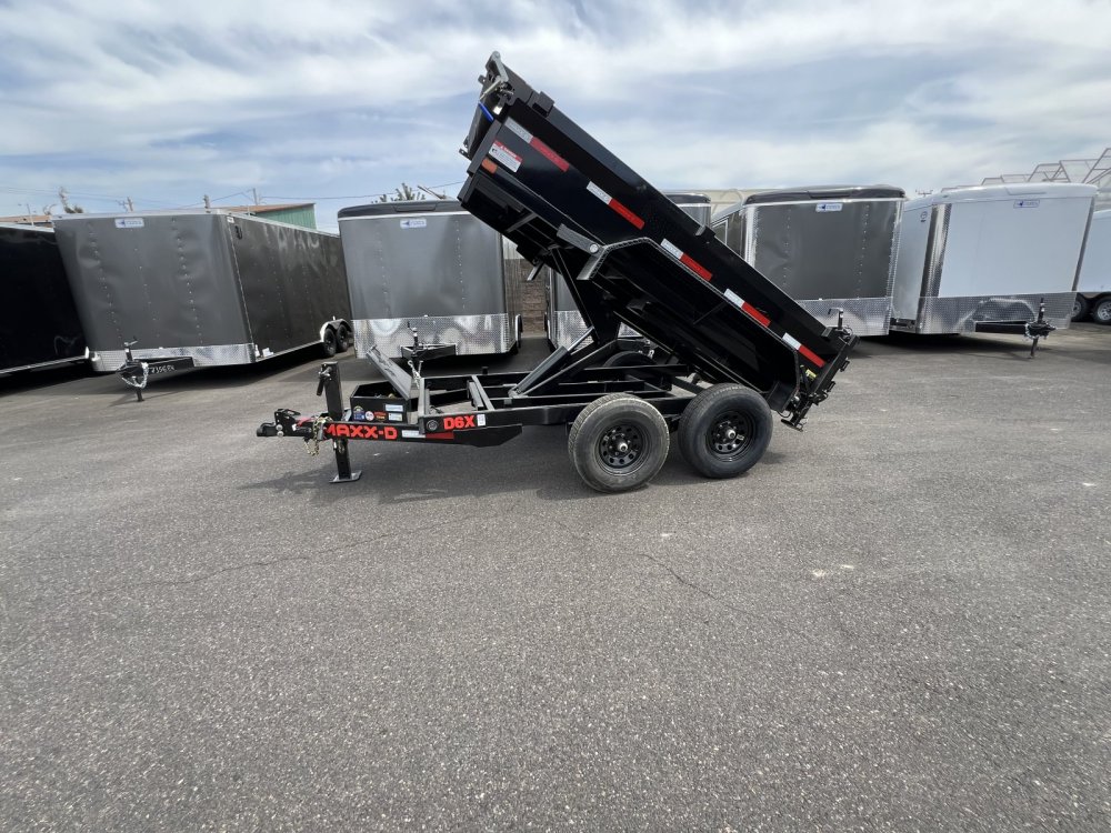 MAXX-D 5x10 10K D6X Scissor Lift Dump Trailer 18" Solid Sides MAXX-D Trailer D6X-5X10-10K-18