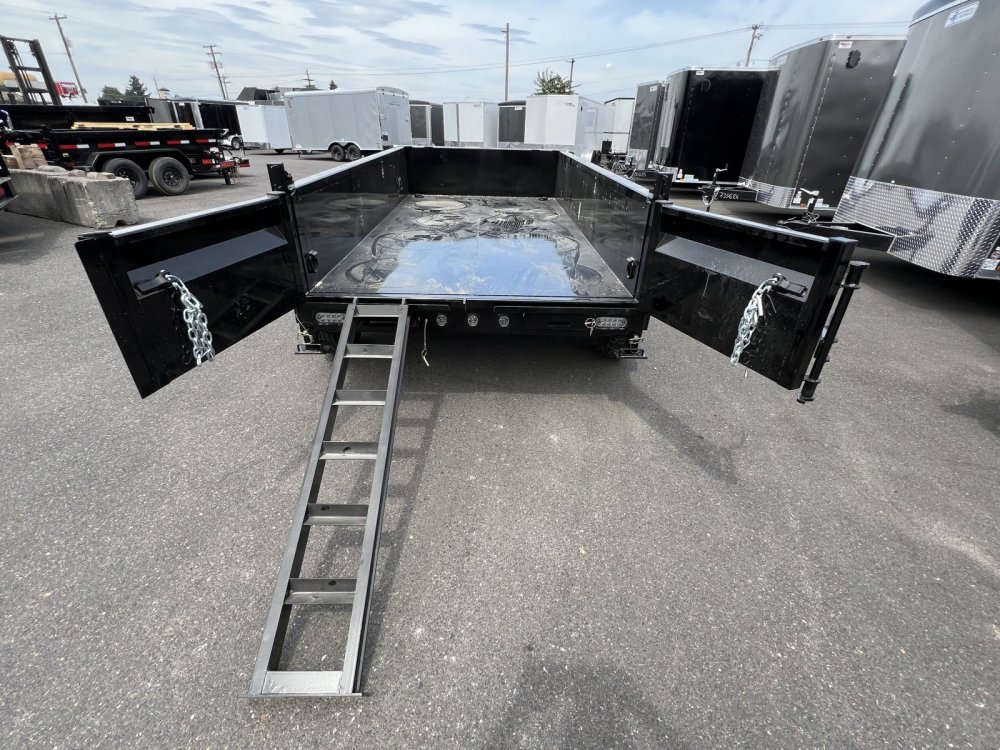 MAXX-D 5x10 10K D6X Scissor Lift Dump Trailer 18" Solid Sides MAXX-D Trailer D6X-5X10-10K-18
