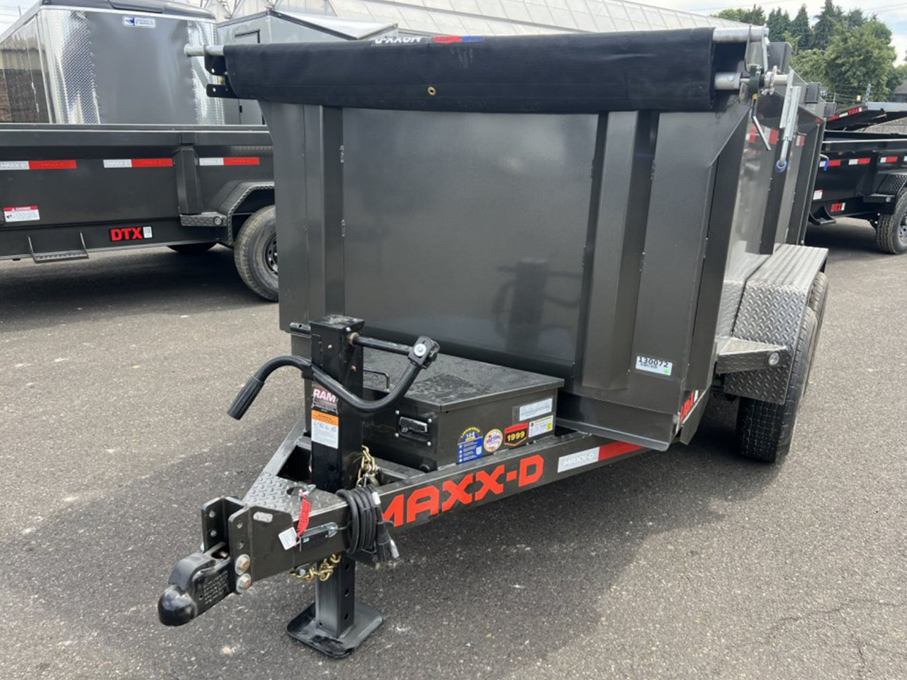 MAXX-D 5x10 10K D6X Scissor Lift Dump Trailer 36" Solid Sides MAXX-D Trailer D6X-5X10-10K-36