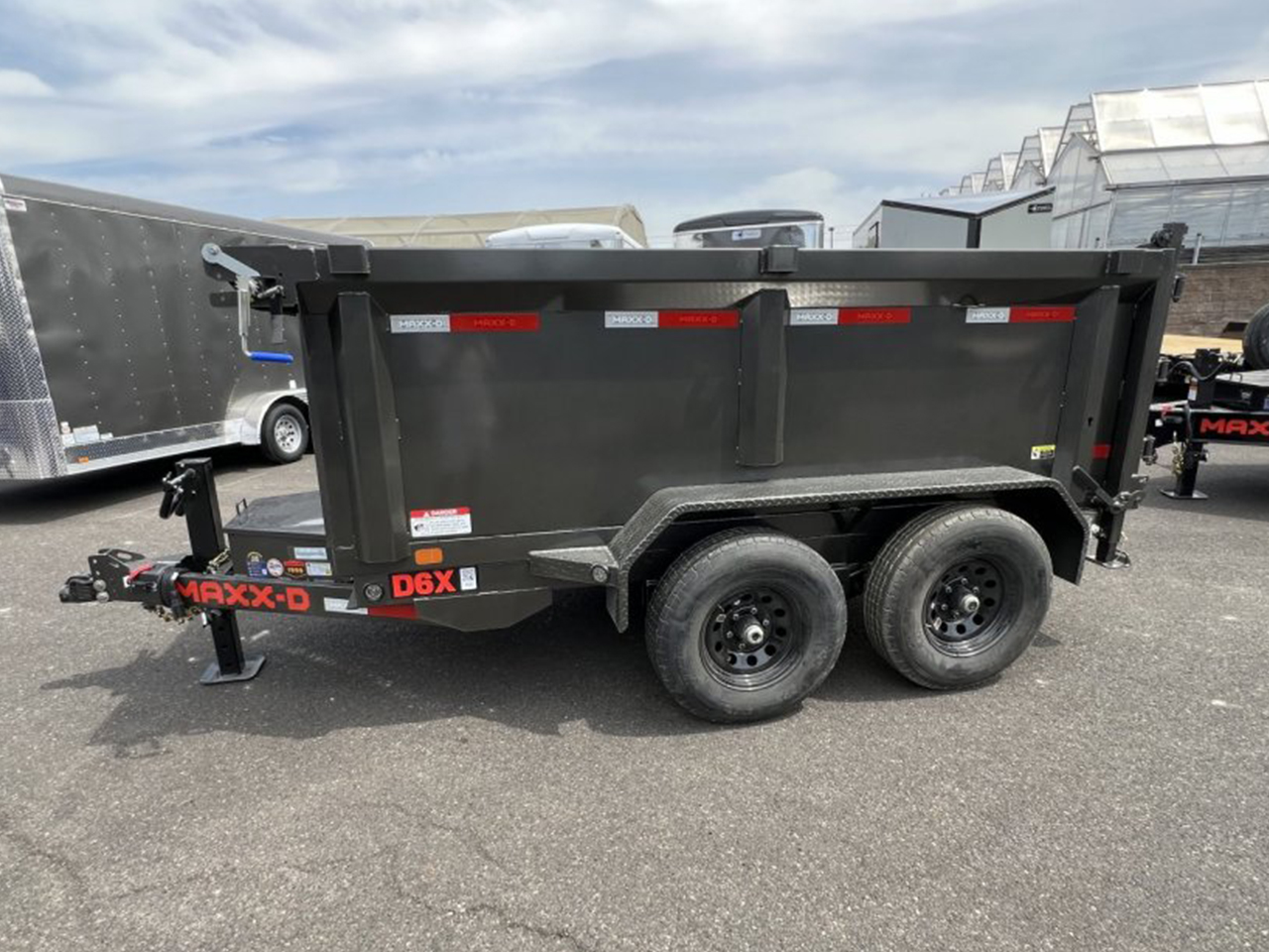 MAXX-D 5x10 10K D6X Scissor Lift Dump Trailer 36" Solid Sides MAXX-D Trailer D6X-5X10-10K-36