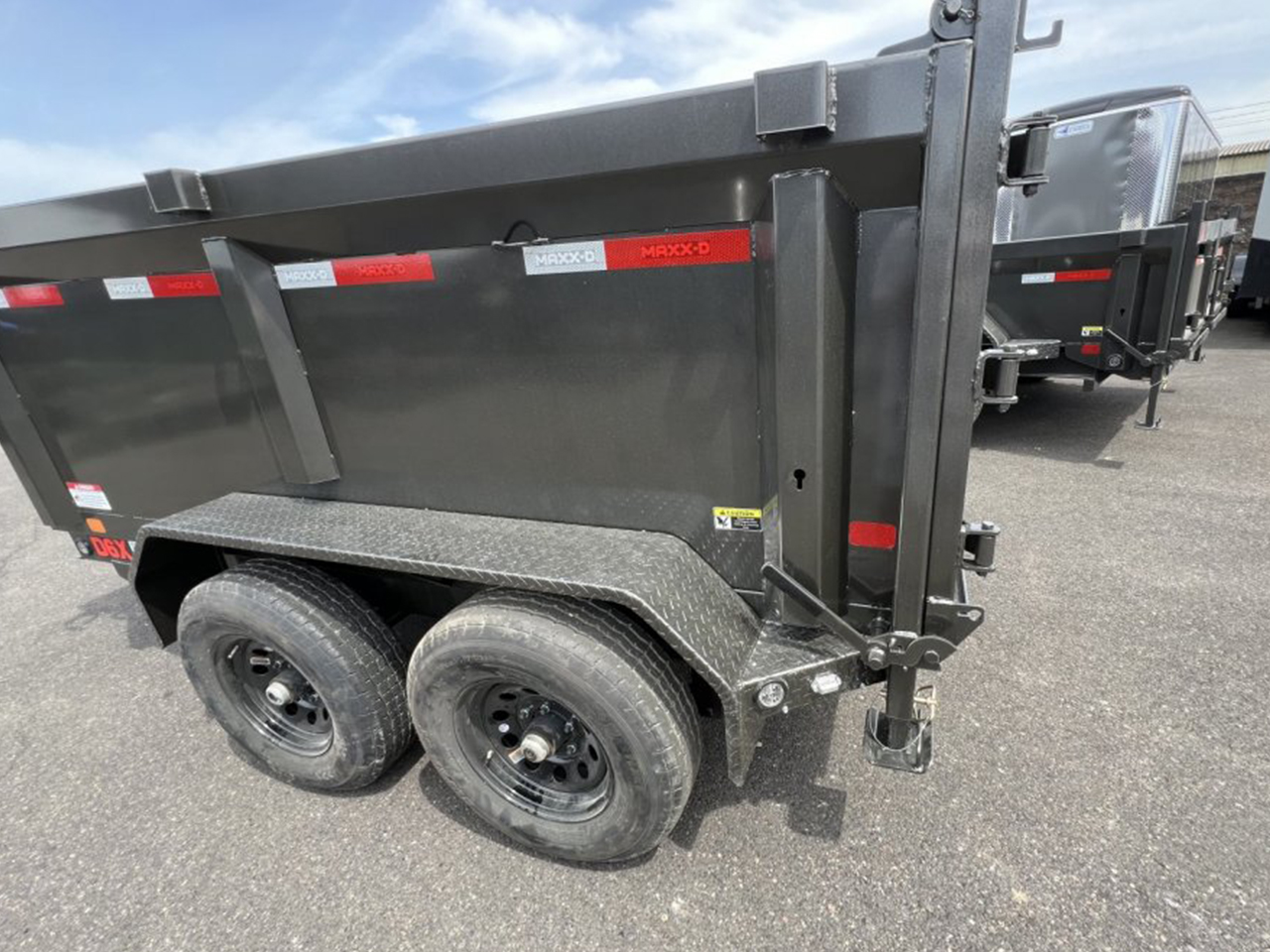 MAXX-D 5x10 10K D6X Scissor Lift Dump Trailer 36" Solid Sides MAXX-D Trailer D6X-5X10-10K-36