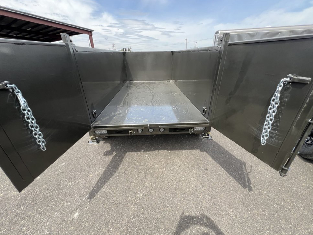 MAXX-D 5x10 10K D6X Scissor Lift Dump Trailer 36" Solid Sides MAXX-D Trailer D6X-5X10-10K-36