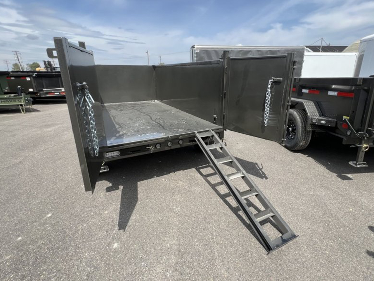 MAXX-D 5x10 10K D6X Scissor Lift Dump Trailer 36" Solid Sides MAXX-D Trailer D6X-5X10-10K-36