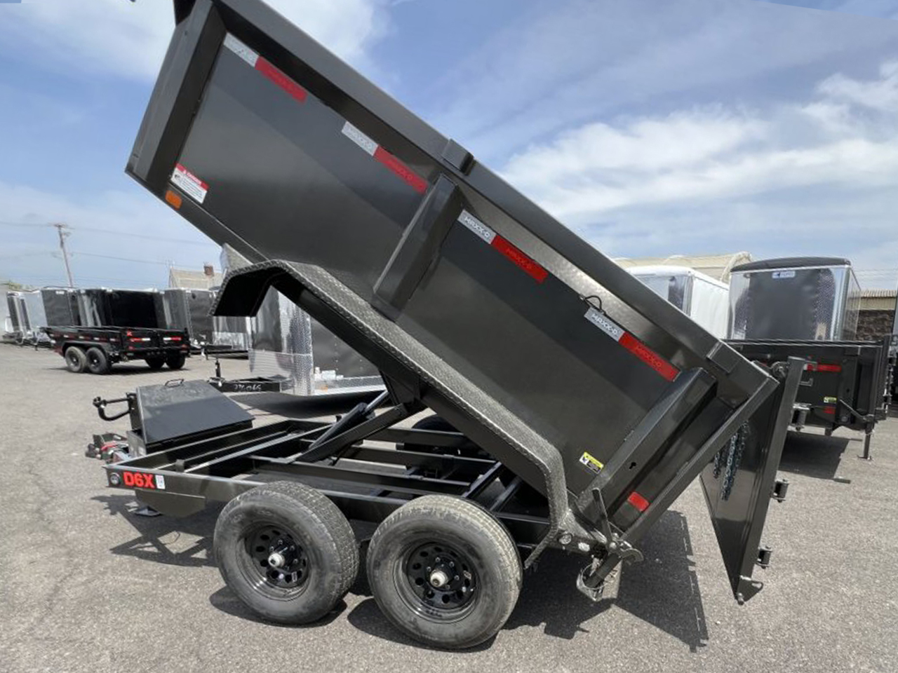 MAXX-D 5x10 10K D6X Scissor Lift Dump Trailer 36" Solid Sides MAXX-D Trailer D6X-5X10-10K-36