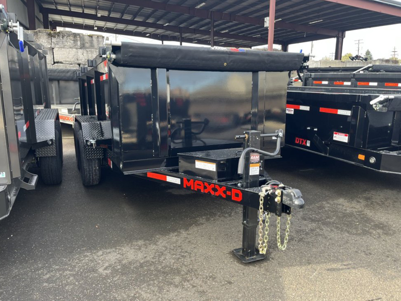 MAXX-D 6x12 12K D7X Scissor Lift Dump Trailer 36" Solid Sides MAXX-D Trailer D7X-6X12-12K-36