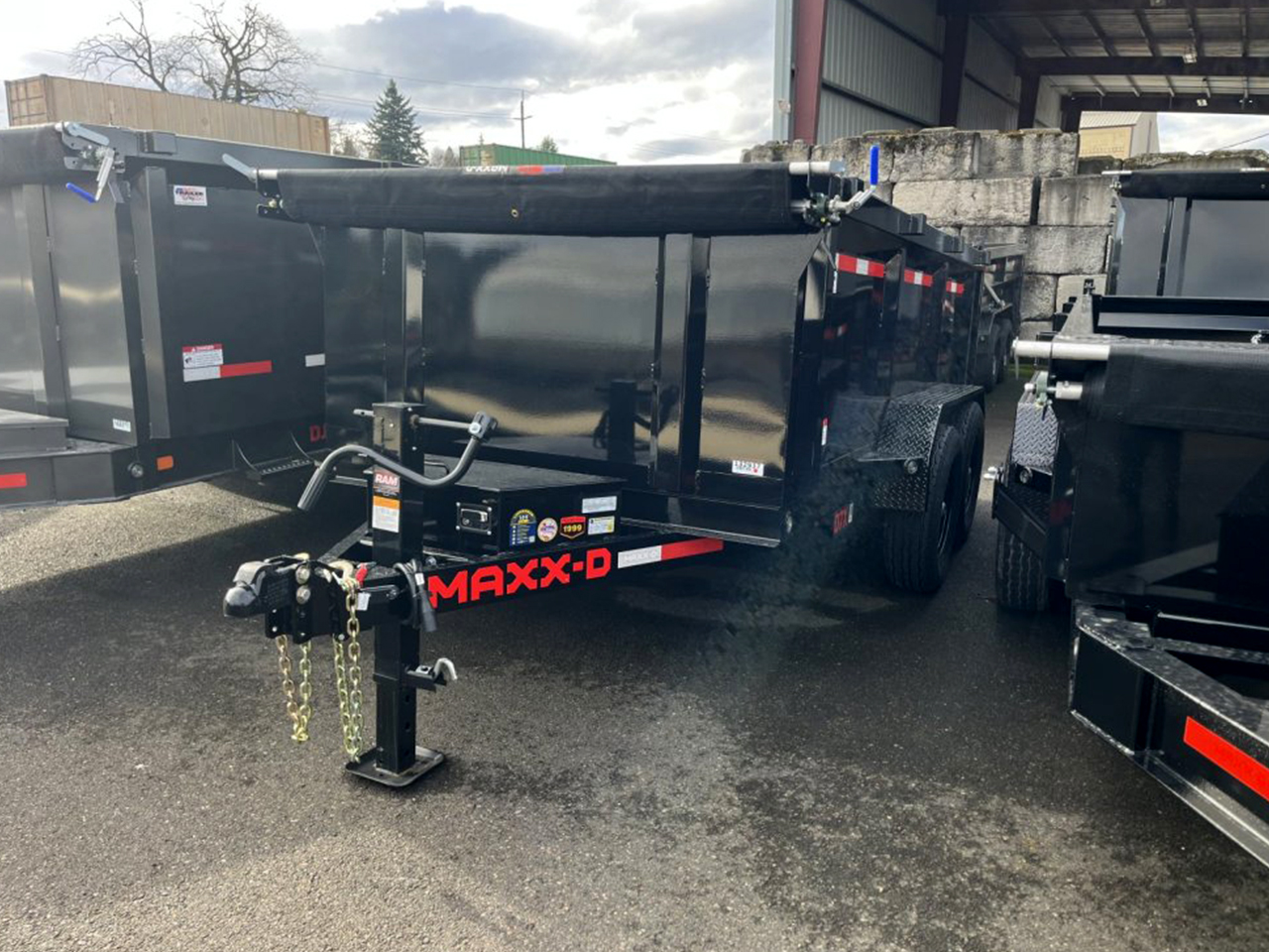 MAXX-D 6x12 12K D7X Scissor Lift Dump Trailer 36" Solid Sides MAXX-D Trailer D7X-6X12-12K-36