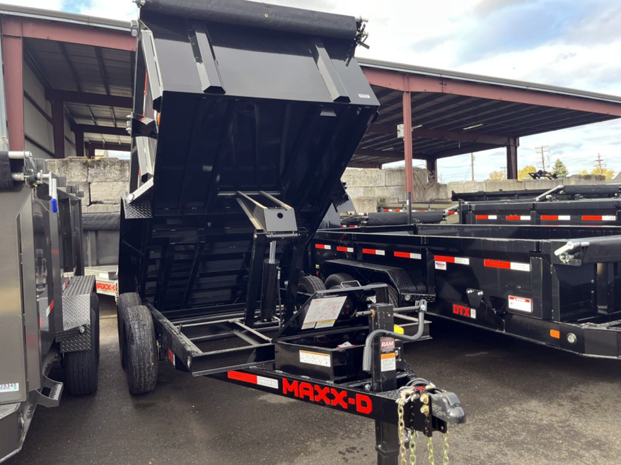 MAXX-D 6x12 14K D7X Scissor Lift Dump Trailer 36" Solid Sides Trailer D7X-6X12-14K-36