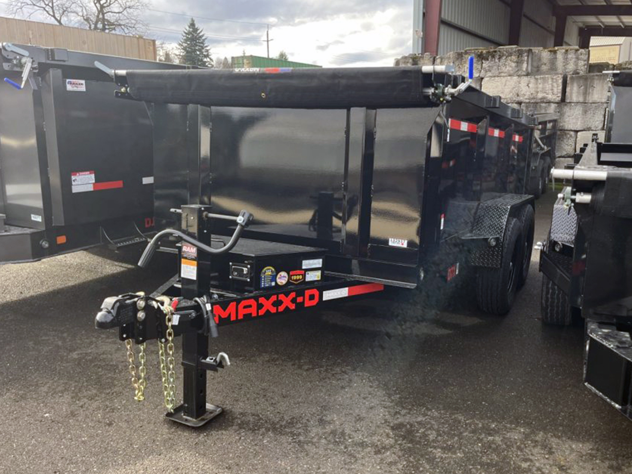 MAXX-D 6x12 14K D7X Scissor Lift Dump Trailer 36" Solid Sides MAXX-D Trailer D7X-6X12-14K-36