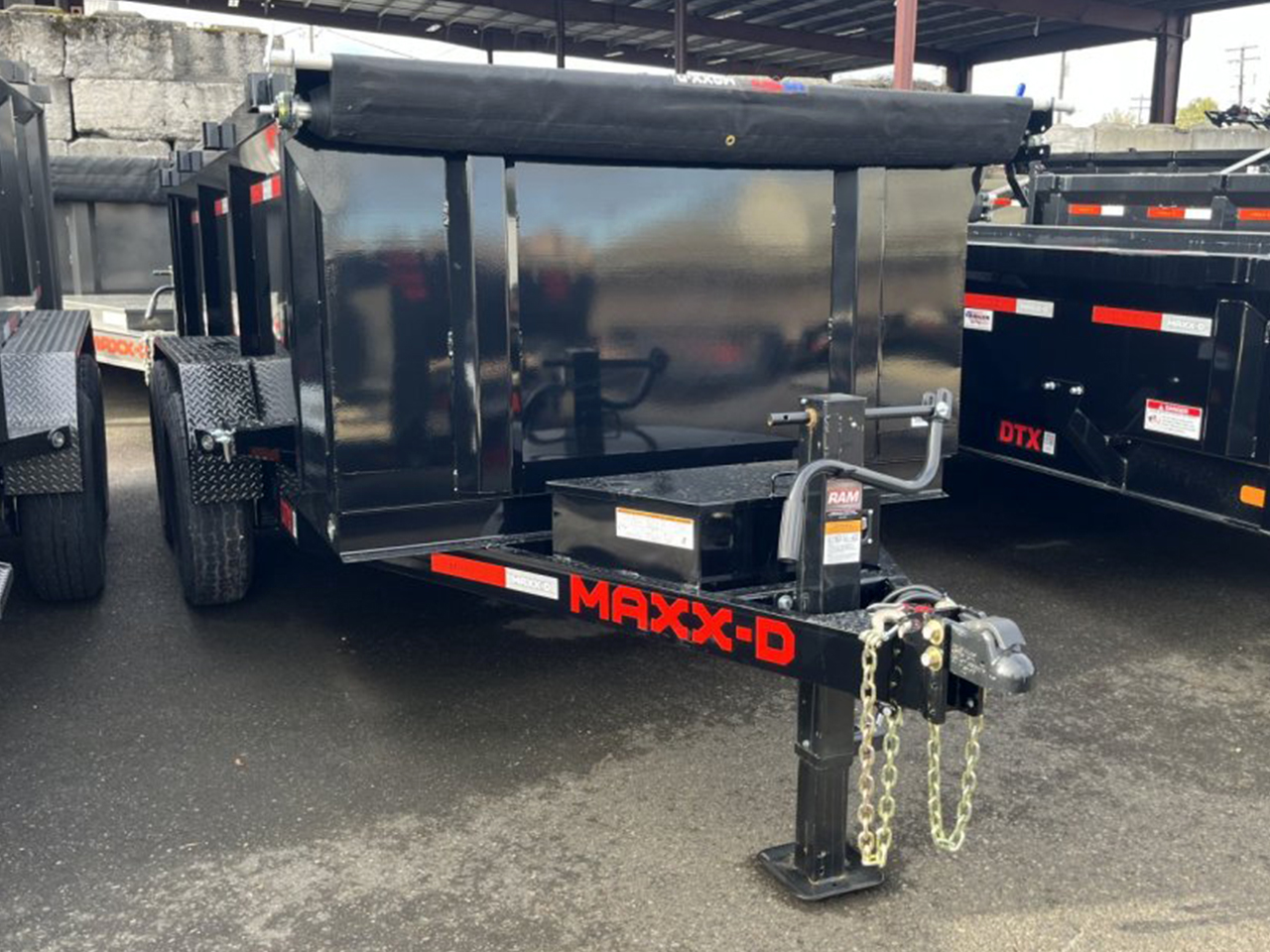 MAXX-D 6x12 14K D7X Scissor Lift Dump Trailer 36" Solid Sides MAXX-D Trailer D7X-6X12-14K-36