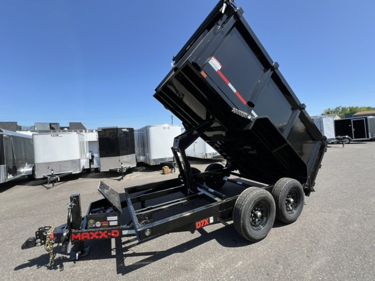 MAXX-D 6x12 14K D7X Scissor Lift Dump Trailer 48" Solid Sides Trailer D7X-6X12-14K-48